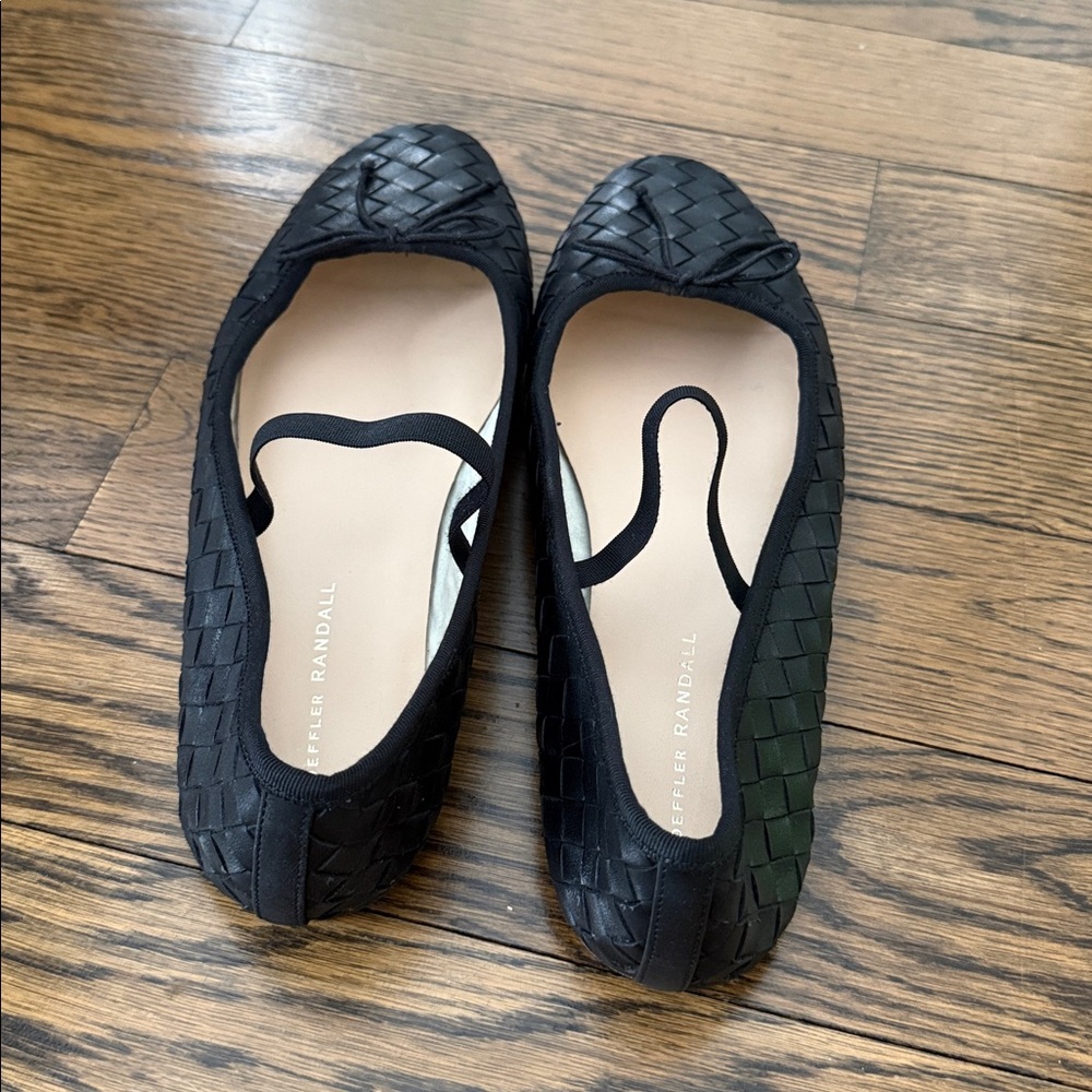 Loeffler Randall Leonie Woven Black Soft Leather Ballet Flats Size 11 EUC - Picture 3 of 4